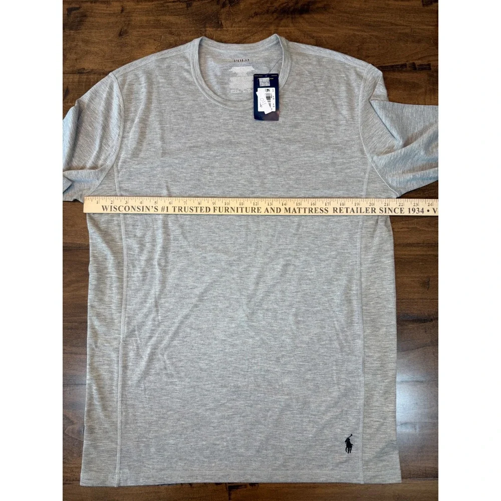 Polo Ralph Lauren Mens Long Sleeve Performance T-Shirt Gray cotton  Large NWT